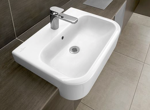 Semi recessed basin