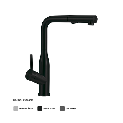 Villeroy & Boch - Modern Steel 2.0 Kitchen Mixer Pull Out Spray | Matte Black