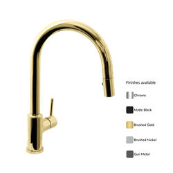 VILLEROY & BOCH - Vita Kitchen Mixer Pull Out Spray | Brushed Gold